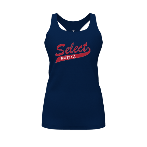 [FT0TRBNV-FYS-LOGO1] Decker Racerback Tank Top (Female Youth S, Navy, Logo 1)