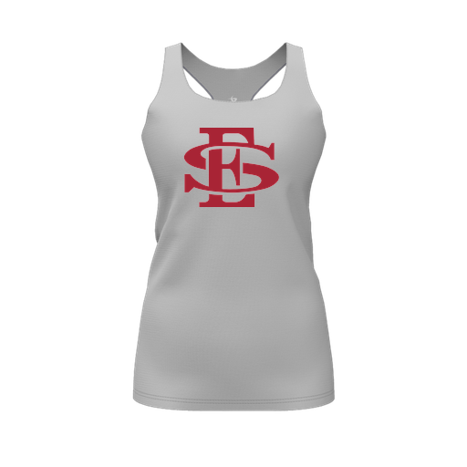 [FT0TRBGY-FYS-LOGO2] Decker Racerback Tank Top (Female Youth S, Gray, Logo 2)