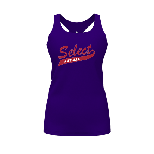 [FT0TRBPP-FYS-LOGO1] Decker Racerback Tank Top (Female Youth S, Purple, Logo 1)
