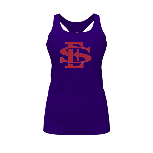 [FT0TRBPP-FYS-LOGO2] Decker Racerback Tank Top (Female Youth S, Purple, Logo 2)