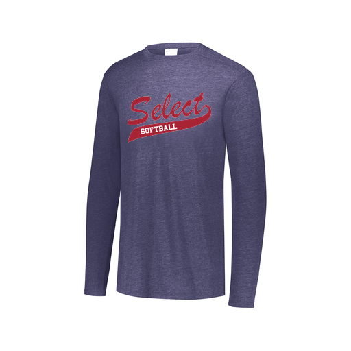 [FTLCUBNV-AXS-LOGO1] Decker Men's Tri-Blend T-Shirt - Long Sleeve (Adult XS, Navy, Logo 1)