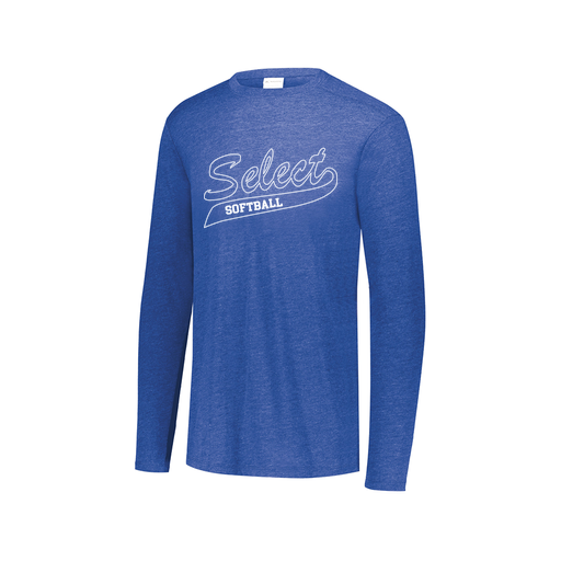 [FTLCUBRY-AXS-LOGO3] Decker Men's Tri-Blend T-Shirt - Long Sleeve (Adult XS, Royal, Logo 3)