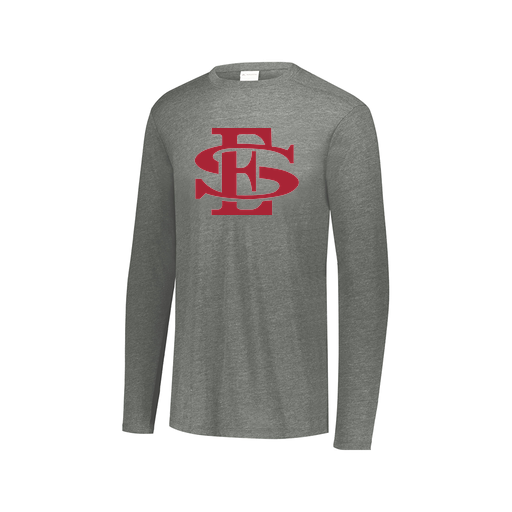 [FTLCUBGY-AXS-LOGO2] Decker Men's Tri-Blend T-Shirt - Long Sleeve (Adult XS, Gray, Logo 2)