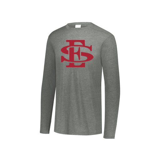 [FTLCUBGY-YS-LOGO2] Decker Youth Tri-Blend T-Shirt - Long Sleeve (Youth S, Gray, Logo 2)