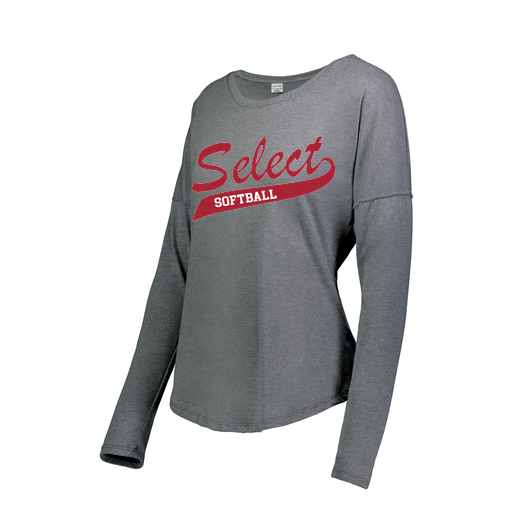 [FTLCUBGY-FAS-LOGO1] Decker Women's Tri-Blend T-Shirt - Long Sleeve (Female Adult S, Gray, Logo 1)